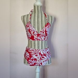 Kona Sol Red Floral Bikini Set (Small)
